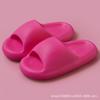 Chinelo de EVA de sola grossa com padrão de logotipo personalizável para uso doméstico e externo, para casais, chinelos femininos, sensação de cocô de banheiro