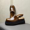 Una generación de sandalias de cuero de verano Baotou para hombre con suela gruesa, sandalias casuales transpirables aumentadas, zapatos romanos personalizados, moda