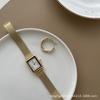 IEKE Minimalista Lujo Ligero Retro Francés Roma Doble Marco Correa de Alambre de Acero Reloj para Mujer Estilo Suave Frío Nicho de Alta Gama