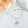 Aretes de Perla con Flor de Rosa para Mujer, Colgante de Collar Pequeño con Flor Transfronterizo Europeo y Americano, Juego de Aretes Versátil Dulce y de Moda para Niñas