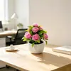 Maceta de Flores Artificiales Tamaño Mediano Maceta Ola de Agua 10 Flores Artificiales de Espuma Adorno Decorativo Escritorio Venta Caliente Transfronteriza Decoración del Hogar