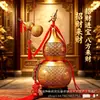Venta al por mayor de fábrica calabaza natural grande decoración de calabaza dorada artesanías de cobre puro dinero de cinco emperadores oficina sala de estar regalos