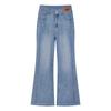 Calça Jeans Dupla Face Micro-Flare Feminina Plus Size Meninas Gordas Cintura Alta Magra Silhueta Pera Calça Flare Elástica Pequena