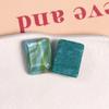 Corea del Sur pintura de tinta transparente floreciente pincelado pequeño rectangular diy accesorios de resina aretes horquilla material para funda de teléfono al por mayor