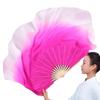 Abanico de baile Xiu de color cuadrado para danza, de doble cara, de seda, para adultos, Yangko, largo, rosa y rosa