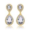 Pendientes UILZ con forma de gota y incrustaciones de diamantes, estilo ING, de alta gama, ligeros y de lujo, combinables, para mujer.