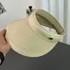Chapéu de Sol com Proteção Solar, Versátil para Férias, Chapéu de Palha de Aba Larga, Cor Sólida, Estilo Simples, Novo Modelo 2026, Chapéu de Palha Aberto no Topo para Mulheres, Verão