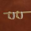 Pendientes de Zircón Adorables de Doble Cara con Goteo de Aceite Pendientes Pequeños Exquisitos de Moda Retro Francesa INS Otoño e Invierno Tendencia para la Oreja