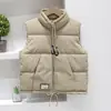 Chaleco de Invierno 2024 Nuevo Estilo Coreano con Cuello Alto de Color Sólido a Juego para Padres e Hijos Chaleco de Moda Grueso y Cálido sin Mangas