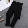 Calça Mágica Preta de Pé Pequeno 2021 Primavera e Outono Estilo Coreano Calça Feminina Leggings Justas Elásticas Roupa Externa Feminina Estilo Fino de Verão
