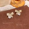 Verão Pequeno Fresco Super Fada Elegante Borboleta Brincos Mulheres S925 Agulha de Prata Super Flash Quebrado Diamante Flor Brincos Internet Brincos de Celebridades