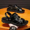 Sandalias para Hombre para Uso en Exteriores, Nuevo Estilo Verano 2025 Zapatos de Playa, Sandalias de Doble Propósito, Zapatos de Papá Transpirables de Piel de Vaca
