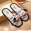 Pantuflas de Lino de Dibujos Animados para Mujer, Primavera y Verano para Interiores, Antideslizantes, Transpirables, Absorbentes de Sudor, Anti-Olor, Pantuflas de Piso para Pareja para Todas las Estaciones para Hombre