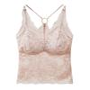Hermoso chaleco sexy con encaje francés en la espalda, con base hueca y sin aros de acero, para principios de otoño, ropa interior y exterior, estilo coreano para mujer.