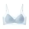 Sujetador Deportivo Transpirable Sin Aros, Ultra Delgado de Seda de Hielo, Sin Costuras para Mujer, Push-Up, Espalda Hermosa, Recogida Lateral del Pecho, Tirante Delgado