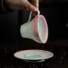 Taza de Café con Patrón de Flujo y Esmalte de Cristal, Taza Personal de Agua de Cerámica Horneada en Horno, Taza, Juego de Taza y Platillo para el Té de la Tarde en la Oficina