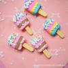 Cerámica blanda simulación expresión de helado tira de helado tocado diy, llavero crema accesorios para funda de teléfono móvil