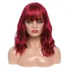 Peruca artificial nova europeia e americana cabelo artificial franja de ar feminina onda de água cabelo cacheado de comprimento médio cobertura total da cabeça fábrica em estoque