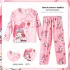 Pijamas infantis para meninas primavera e outono manga comprida meninas finas grandes crianças verão menino desenho animado roupas para casa terno
