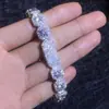Pulsera de Hip-Hop Europeo y Americano de Alta Gama con Moissanita de Diamante Completo con Cierre de Caja Cuentas Cuadradas Heladas de 10MM Pulsera HipHop para Hombre