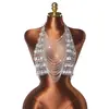 Cadena para el cuerpo YYF transfronteriza europea y americana, estilo nuevo, diamante grande, hecha a mano, sexy, sin espalda, cuello halter, borla metálica en la espalda
