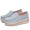 Zapatos Mecedores de Suela Gruesa de Otoño Estilo Británico Zapatos para Mujer Cuña Talla Pequeña Zapatos de una Sola Capa Zapatos de Tacón Alto para Mujer Madre Cuero Arrugado Suela Suave