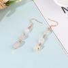 Moda Transfronteriza Nuevo Estilo Pendientes de Acero Inoxidable Coloridos con Piedra Natural 6mm Amatista Piedra de Tigre Ágata Aguja Curva Pendientes para Mujer