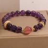 Pulsera de Amatista Natural para Mujer Estilo Ins Nicho Lujo Ligero Benmingnian Pulsera Morada para Novia Regalo de Buena Suerte