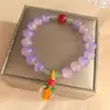Pulsera de Ábaco de Estilo Antiguo con Diseño de Caqui, Pulsera de Cuentas Ruyi de Caqui de Jade Sintético de Color Degradado, Cuentas de Vidrio, Pulsera de Cuentas de Oración Budista