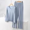 Pijama modal feminino verão manga longa primavera e outono fino terno casa desgaste plus size solto 2024 novo terno de duas peças