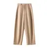 Pantalones de Algodón Anchos para Mujer, Nuevo Estilo Primavera y Otoño, Versátiles, Adelgazantes, Pantalones Casuales Elegantes con Tacto y Caída de Lino