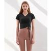 Nuevo Ropa de Yoga Primavera y Verano Manga Corta Sexy Moderna Transpirable Camiseta de Baile con Cordón Cruzado Ajuste Delgado Top