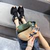 Otoño 2025 Nuevo Zapatos Casuales de Suela Gruesa de una Sola Línea Tipo Papá Zapatos de Cuero para Estudiantes Zapatos Forrest Gump Zapatos Deportivos Zapatos para Mujer de Cintura Pequeña