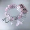 Pulseira de Contas Cauda de Peixe de Cristal, Super Delicada, Estilo Novo, Exquisita, De Alta Qualidade, Versátil, Presente para Melhor Amiga, Joia Doce para Estudantes