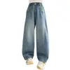 Pantalones para Niñas para Primavera y Otoño 2026 Modernos Pantalones de Mezclilla Rectos de Pierna Ancha para Niñas Mayores