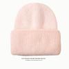 Gorro de Punto de Piel de Conejo Real para Mujer con Circunferencia de Cabeza Grande, Hace que la Cara Parezca Más Pequeña, Cálido y a Prueba de Frío, Versátil Gorro de Lana de Punto Pullover que Protege las Orejas