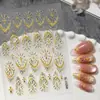 Pegatinas Sagradas para Uñas Estilo Francés con Sello Dorado, Relieve 5D, Cruz de Luz Sagrada Tridimensional, Decoraciones de Pegatinas para Uñas DIY, Modelo Sl