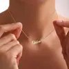 Collar con Nombre de Flor de Diciembre Europea y Americana Colgante con Placa de Latón Dorado Regalo de Cumpleaños Personalizado DIY para Mujeres
