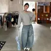 Jeans Vintage de Personalidad Callejera con Estampado de Letras Estilo Americano Transfronterizos con un Diseño Único, Pantalones Rectos Holgados en Stock