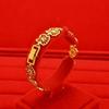 Pulseira feminina de moda simples Apple oca ouro areia, cobre banhado a ouro, amor, joias de ouro de imitação, presente de feriado, atacado