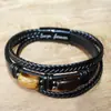 Pulseira Retrô Olho de Tigre Transfronteiriça Explosão da Amazonia Pulseira Multicamadas de Aço Inoxidável Fivela Magnética Anel Pulseira Masculina