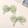 Estilo Coreano Doce Versátil Rede de Pérolas Artificiais Laço DIY Presilha Lateral Acessórios de Cabelo Adereço de Cabeça Broche Acessórios para Roupas Suprimentos