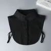 Outono e Inverno Novo Temperamento Gola Lapela Padrão de Gancho Cor Sólida Gola Falsa Meia Camisa de Chiffon Gola de Renda Fabricante Transfronteiriço Atacado