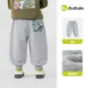 [Colaboração de Marca Tradicional] Camiseta de Manga Longa Infantil Família Dudu Outono Camisa Básica para Meninos Top para Meninas Roupa Infantil