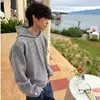 Sudadera con capucha a rayas y estrellas de peso pesado 420g Otoño Cleanfit Manga Larga para Hombre Talla Grande Top Holgado