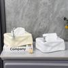 Caja de pañuelos de cerámica ins para sala de estar, baño de estilo crema avanzado, estilo lujoso y de alta calidad, decoración sin perforaciones estilo glaciar.