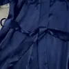Cárdigan de Satén con Mangas de Plumas Europeo y Americano Nuevo Suelto Ropa para el Hogar Primavera Dama Larga Casual Bata de Noche Venta al por Mayor