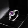 Transmisión en vivo de Tiktok popular anillo abierto de colores forma de tesoro Dan anillo abierto de diamante rosa ovalado de moda suministro de fábrica