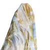 Tecido de Malha com Estampa de Nuvem e Juba Dourada 40D Poliéster Elastano Spandex Malha Estampada Camisa Base Tecido para Vestido de Férias na Praia