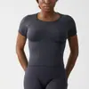 Top de Yoga Ajustado Sin Costuras para Mujer, Camiseta Deportiva de Manga Corta Adelgazante para Correr, Fitness, Ropa de Yoga Ceñida a la Cintura